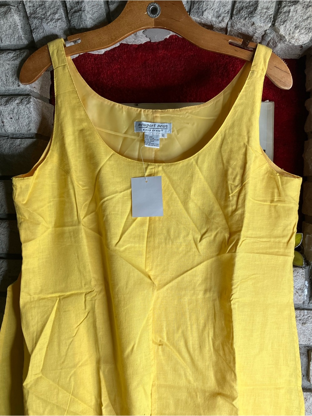 Vintage 90s Newport News Midi Dress Linen Cotton - Picture 6 of 7